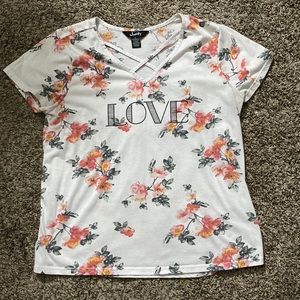 Floral Cross Front TShirt